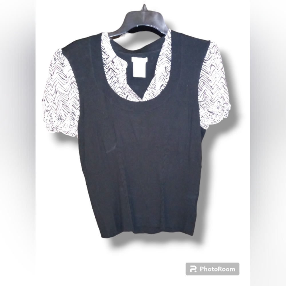 Worthington Black/Zebra Print Blouse